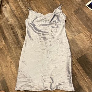 SHEIN satin dress with a cowl neckline